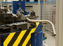 Aerospace pipe being bent at Brough